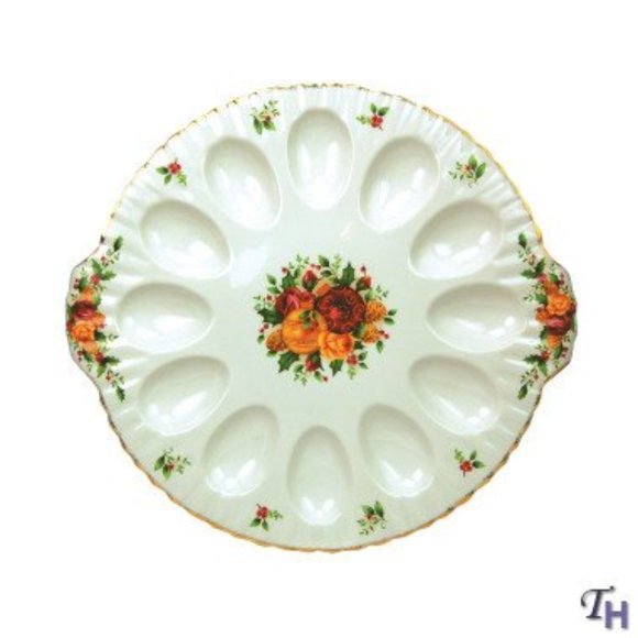 ROYAL ALBERT OLD COUNTRY ROSE EGG TRAY